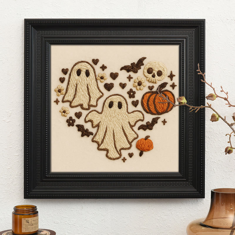 Rubbyoo Embroidery Kit - Halloween Bats And Ghosts | Spooky Halloween Decor | Diy Holiday Handicraft - Embroidery Kit Plus An Extra Frame - image 9