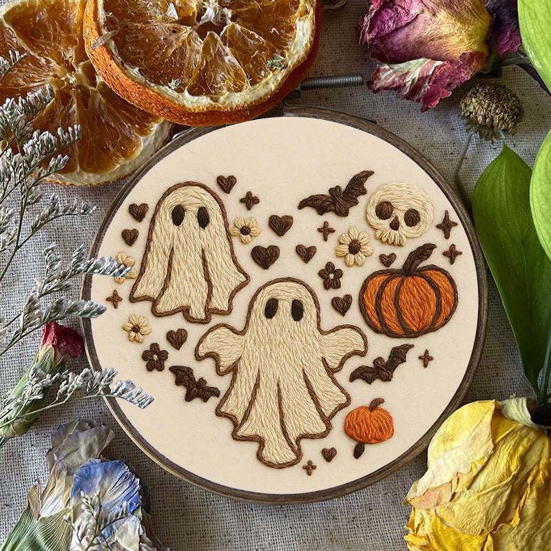 Rubbyoo Embroidery Kit - Halloween Bats And Ghosts | Spooky Halloween Decor | Diy Holiday Handicraft - image 3