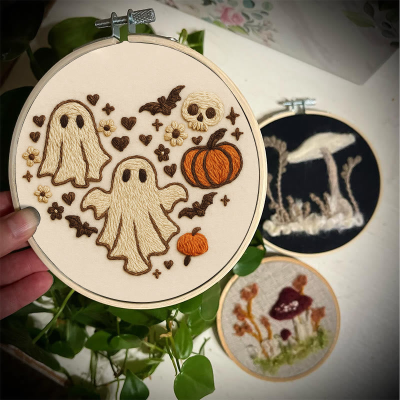 Rubbyoo Embroidery Kit - Halloween Bats And Ghosts | Spooky Halloween Decor | Diy Holiday Handicraft - image 2