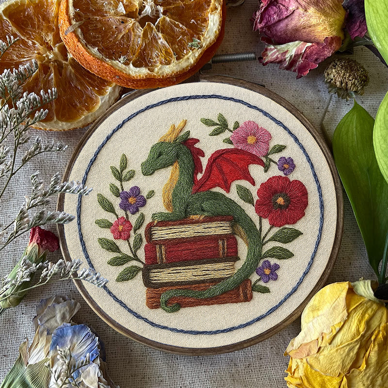 Rubbyoo Embroidery Kit - Fantasy Floral Dragon | Unique Animal Handicraft | Nice For Room Decor - image 3