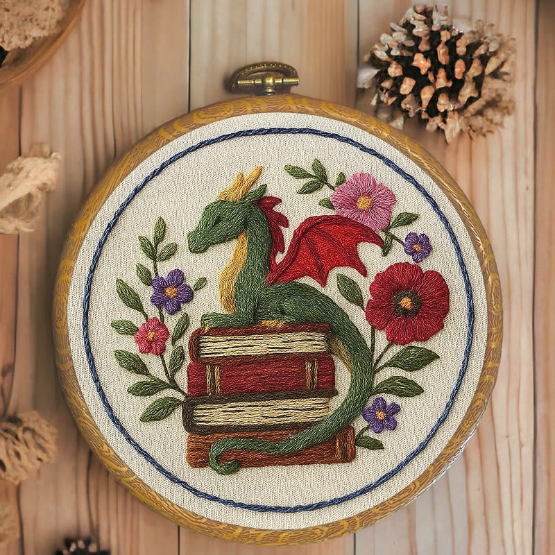 Rubbyoo Embroidery Kit - Fantasy Floral Dragon | Unique Animal Handicraft | Nice For Room Decor - image 4