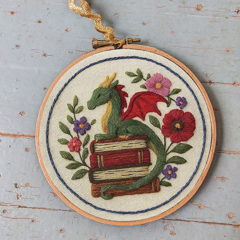 Rubbyoo Embroidery Kit - Fantasy Floral Dragon | Unique Animal Handicraft | Nice For Room Decor - image 6