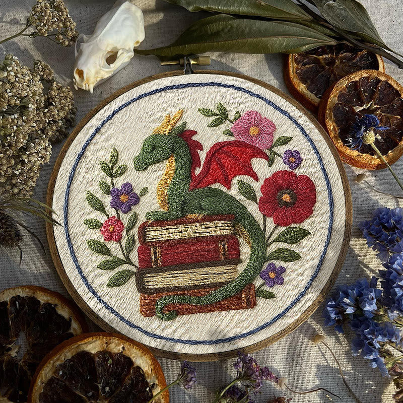 Rubbyoo Embroidery Kit - Fantasy Floral Dragon | Unique Animal Handicraft | Nice For Room Decor - image 5