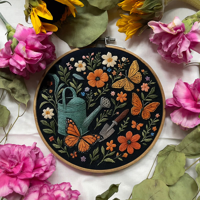 Rubbyoo Embroidery Kit - Plants And Butterfly | Diy Aesthetic Needlework Gift | Stunning Wall Decor  - image 4