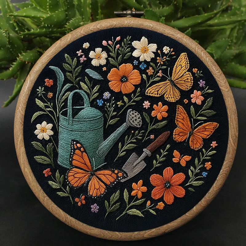 Rubbyoo Embroidery Kit - Plants And Butterfly | Diy Aesthetic Needlework Gift | Stunning Wall Decor  - image 3