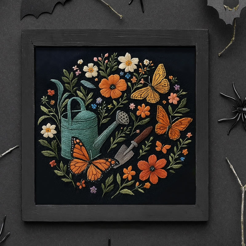 Rubbyoo Embroidery Kit - Plants And Butterfly | Diy Aesthetic Needlework Gift | Stunning Wall Decor  - image 9