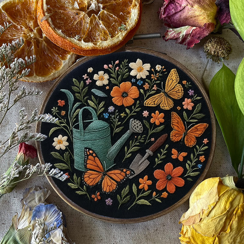 Rubbyoo Embroidery Kit - Plants And Butterfly | Diy Aesthetic Needlework Gift | Stunning Wall Decor  - image 5