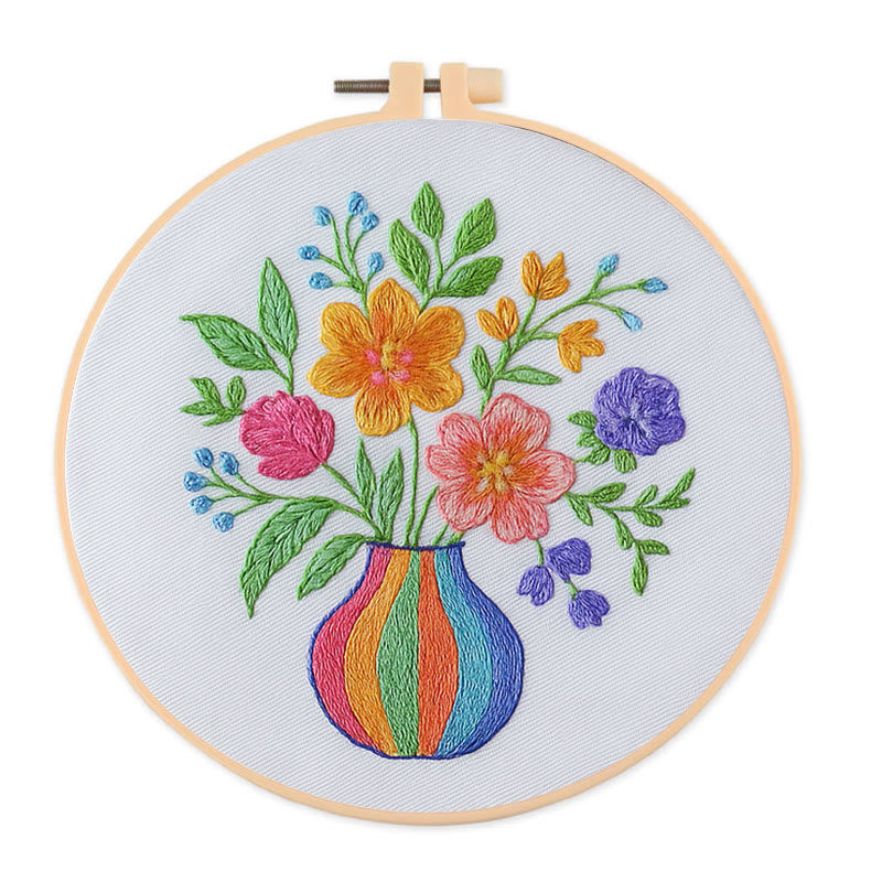 Rubbyoo Embroidery Kit -  Vibrant Flowers | Nice Gifts For Flower Lovers | Perfect For Beginners  - 20*20cm - image 0
