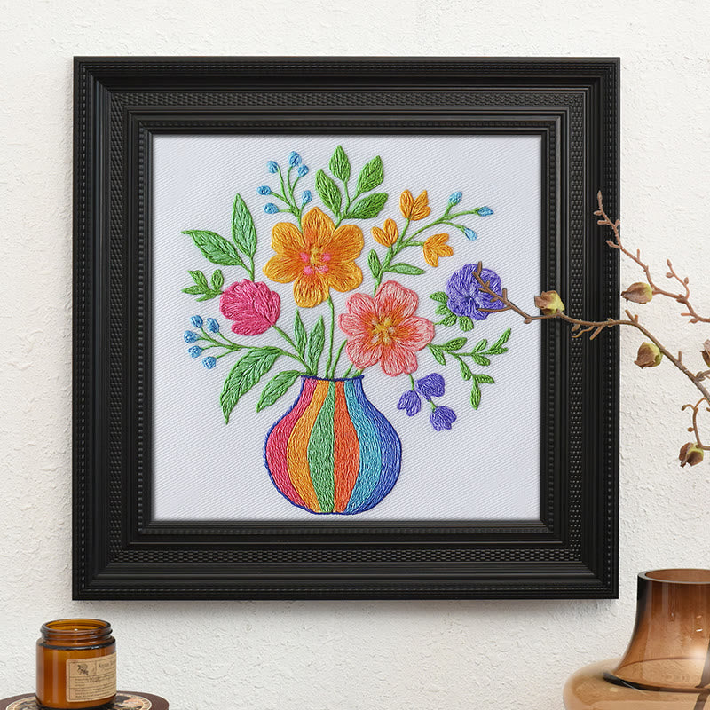 Rubbyoo Embroidery Kit -  Vibrant Flowers | Nice Gifts For Flower Lovers | Perfect For Beginners  - Embroidery Kit Plus An Extra Frame - image 9