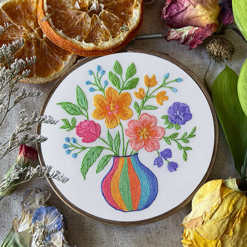 Rubbyoo Embroidery Kit -  Vibrant Flowers | Nice Gifts For Flower Lovers | Perfect For Beginners  - image 4