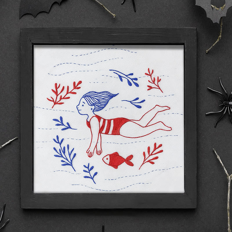 Rubbyoo Embroidery Kit - Diving Girl | Easy Handmade Ornament | Diy Summer Craft - image 8