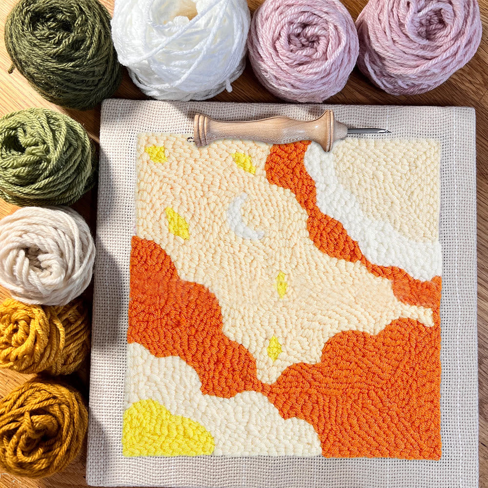 Abstract Art Square Punch Needle Kit - Unique  Handmade Craft  | Stylish Wall Decoration  - image 1