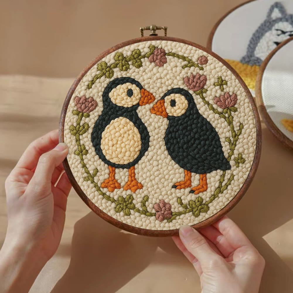 Little Penguins Punch Needle Kit - Diy Animal Handicraft  | Easy Needle Artwork - image 6