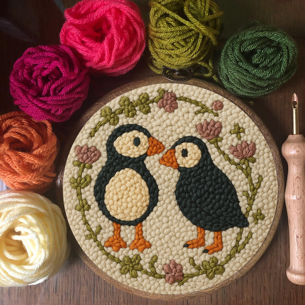 Little Penguins Punch Needle Kit - Diy Animal Handicraft  | Easy Needle Artwork - image 4