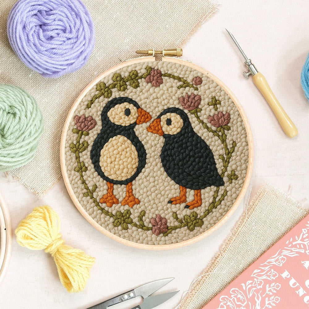 Little Penguins Punch Needle Kit - Diy Animal Handicraft  | Easy Needle Artwork - image 7