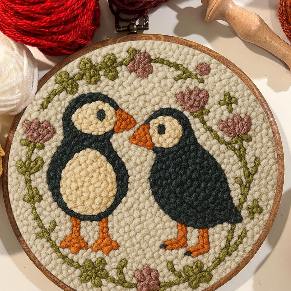 Little Penguins Punch Needle Kit - Diy Animal Handicraft  | Easy Needle Artwork - image 3