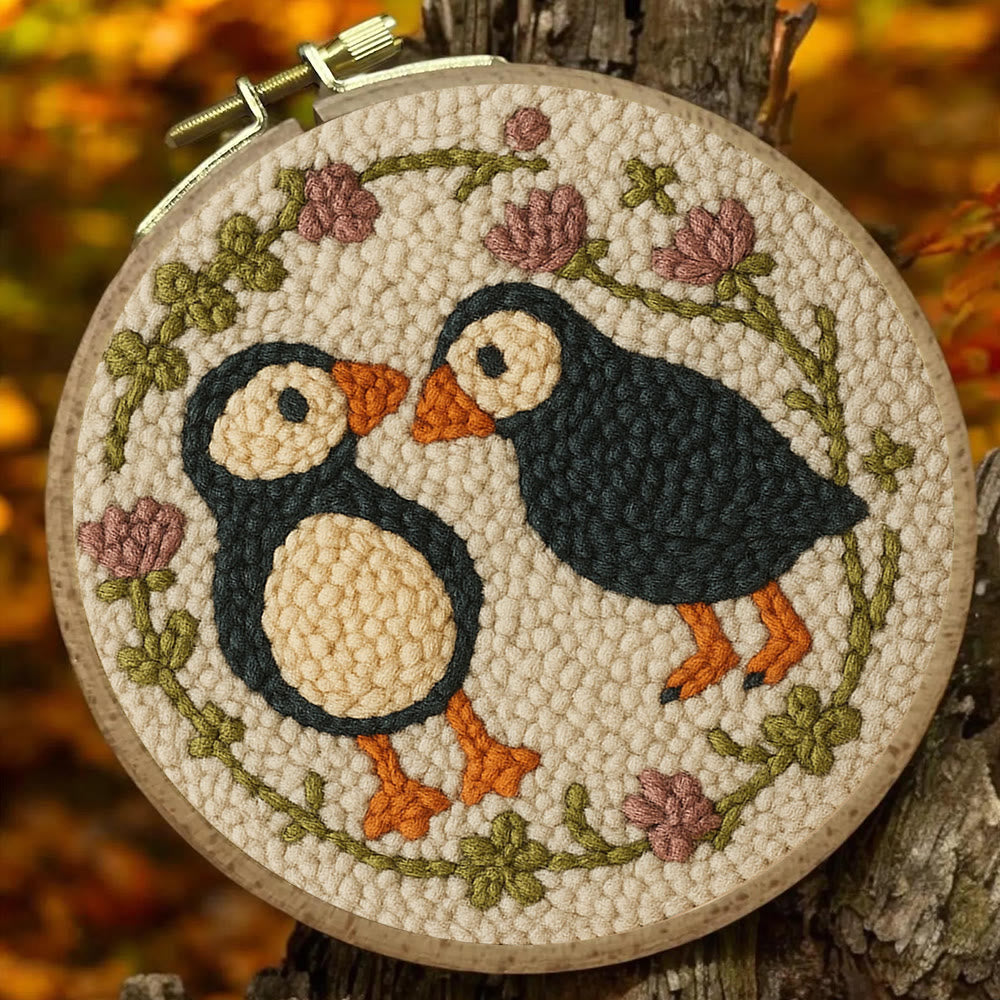 Little Penguins Punch Needle Kit - Diy Animal Handicraft  | Easy Needle Artwork - image 2