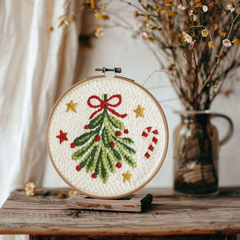 Christmas Tree Punch Needle Kit - Handmade Christmas Decoration | Unique Christmas Handicraft  - image 1