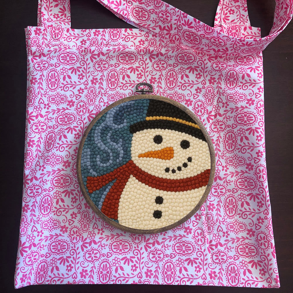 Christmas Snowman Punch Needle Kit - Diy Holiday Wall Decoration | Winter Yarn Craft - image 10