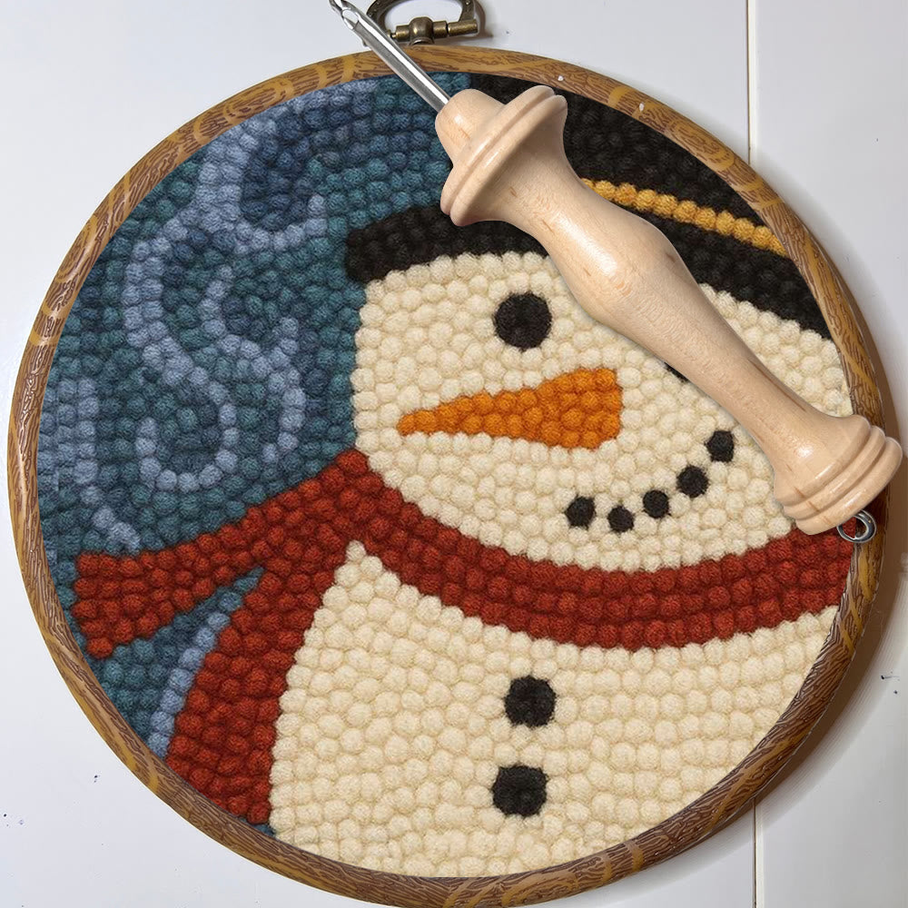 Christmas Snowman Punch Needle Kit - Diy Holiday Wall Decoration | Winter Yarn Craft - image 8