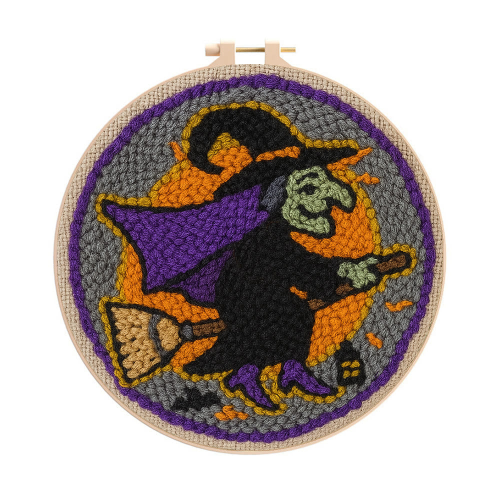 Magic Wizard Punch Needle Kit - Spooky Halloween Gift | Ideal Craft For Home Decor - 20cm*20cm - image 0