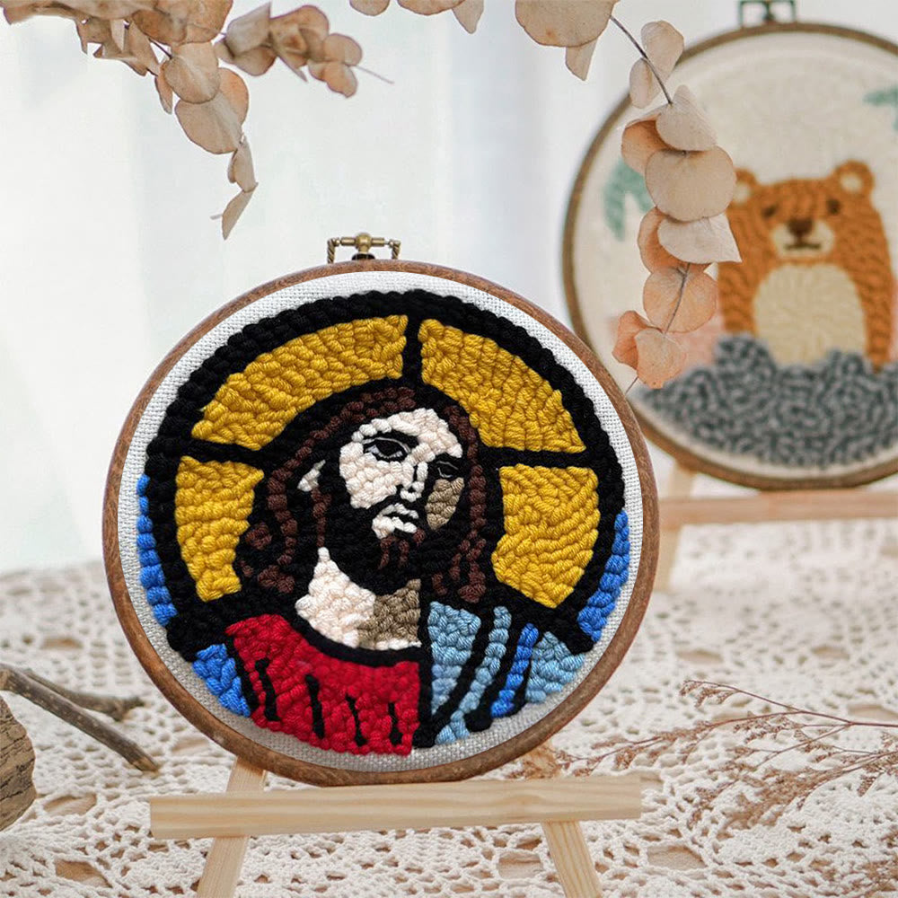 Jesus Christ Punch Needle Kit - Religious Wall Hanging |  Diy Handmade Craft - image 8