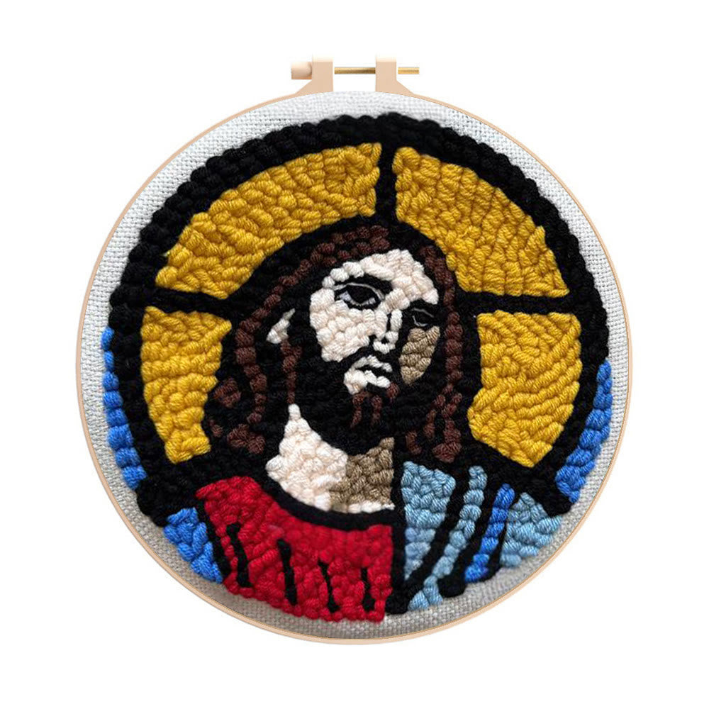 Jesus Christ Punch Needle Kit - Religious Wall Hanging |  Diy Handmade Craft - 20cm*20cm - image 0