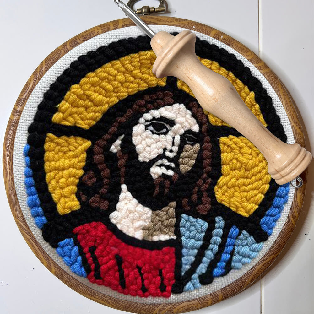 Jesus Christ Punch Needle Kit - Religious Wall Hanging |  Diy Handmade Craft - image 4