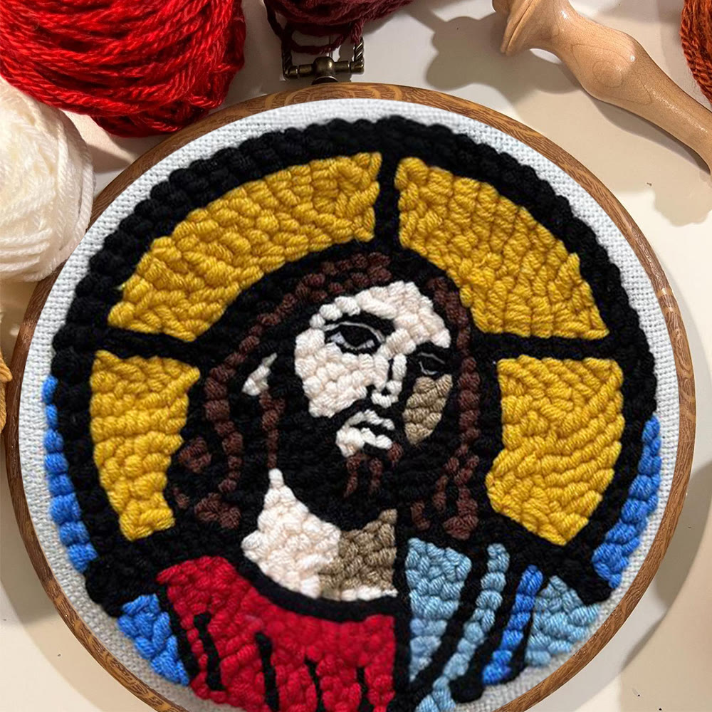 Jesus Christ Punch Needle Kit - Religious Wall Hanging |  Diy Handmade Craft - image 2