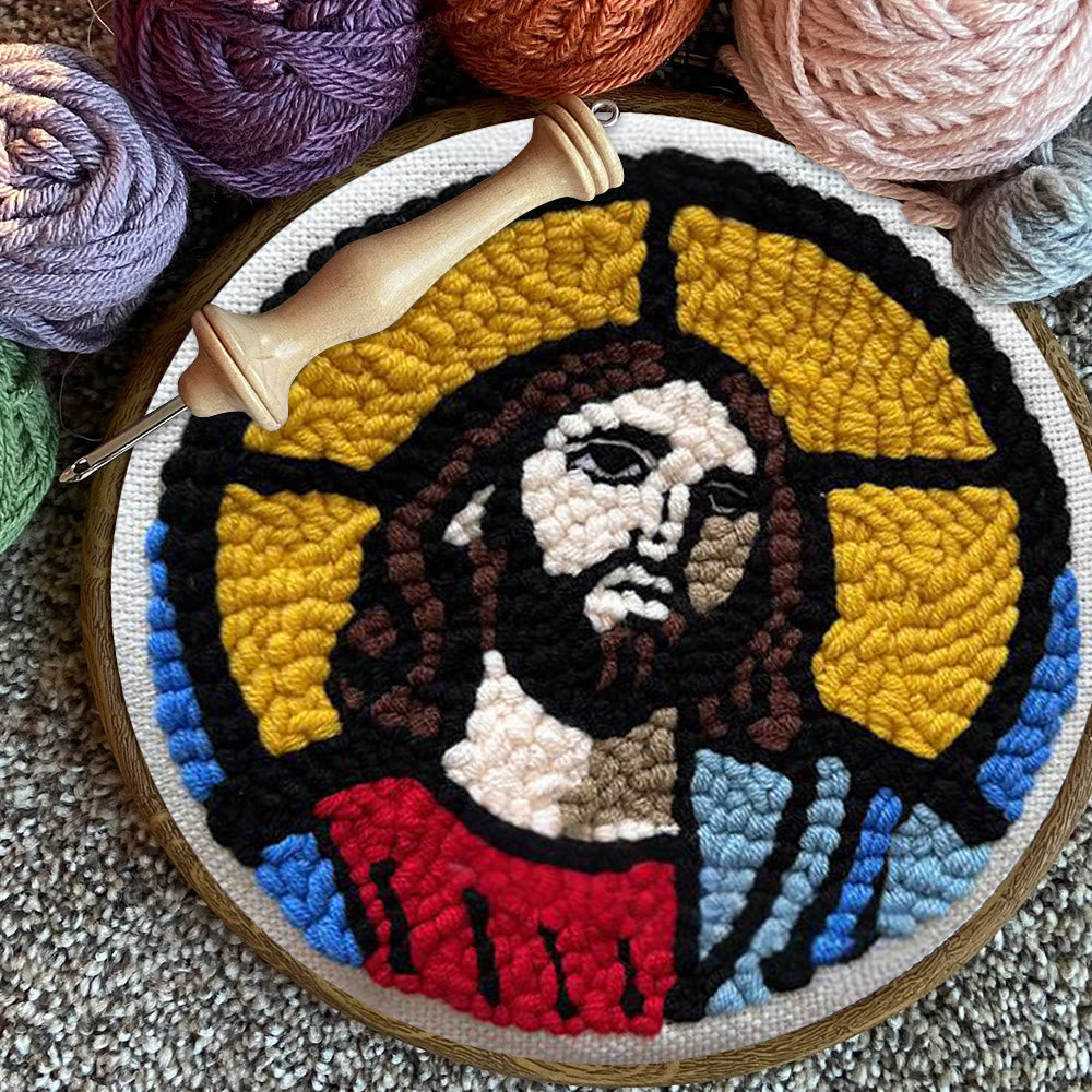 Jesus Christ Punch Needle Kit - Religious Wall Hanging |  Diy Handmade Craft - image 3