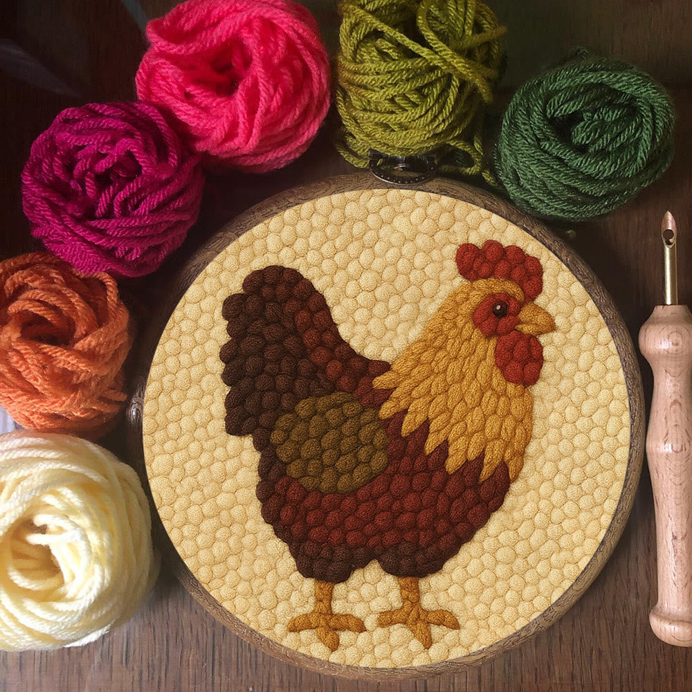  Rooster Punch Needle Kit - Perfect Craft For Animal Lovers | Handmade Beginner Set - image 8