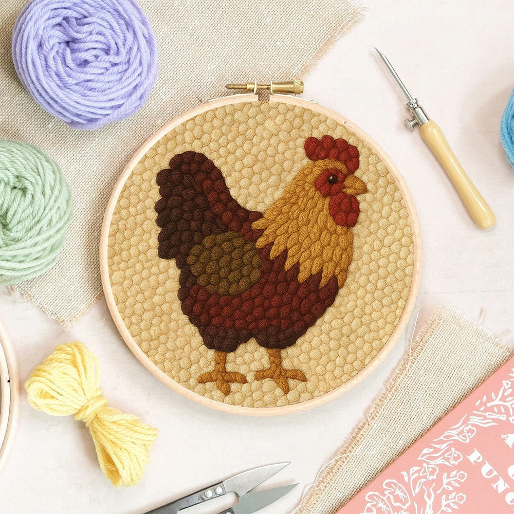  Rooster Punch Needle Kit - Perfect Craft For Animal Lovers | Handmade Beginner Set - image 5