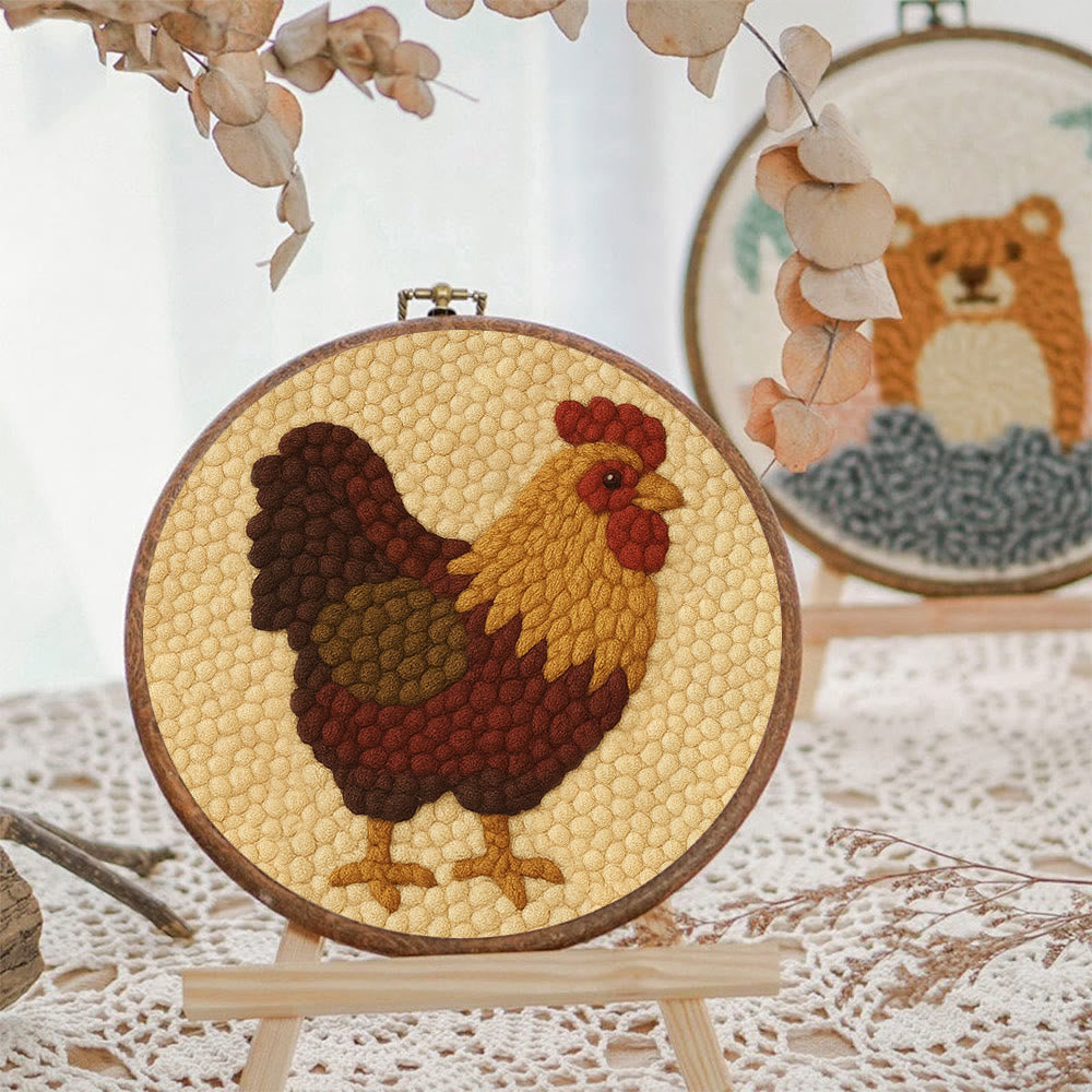  Rooster Punch Needle Kit - Perfect Craft For Animal Lovers | Handmade Beginner Set - image 6