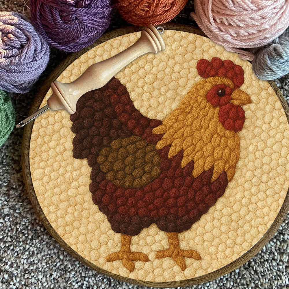  Rooster Punch Needle Kit - Perfect Craft For Animal Lovers | Handmade Beginner Set - image 4