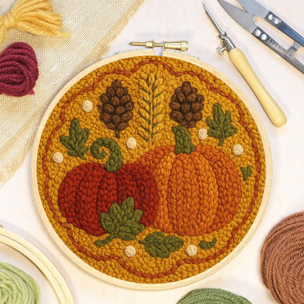  Autumn Pumpkin Punch Needle Kit - Halloween Vibes Handicraft | Unique Thanksgiving Gifts | Diy Home Decor   - image 2