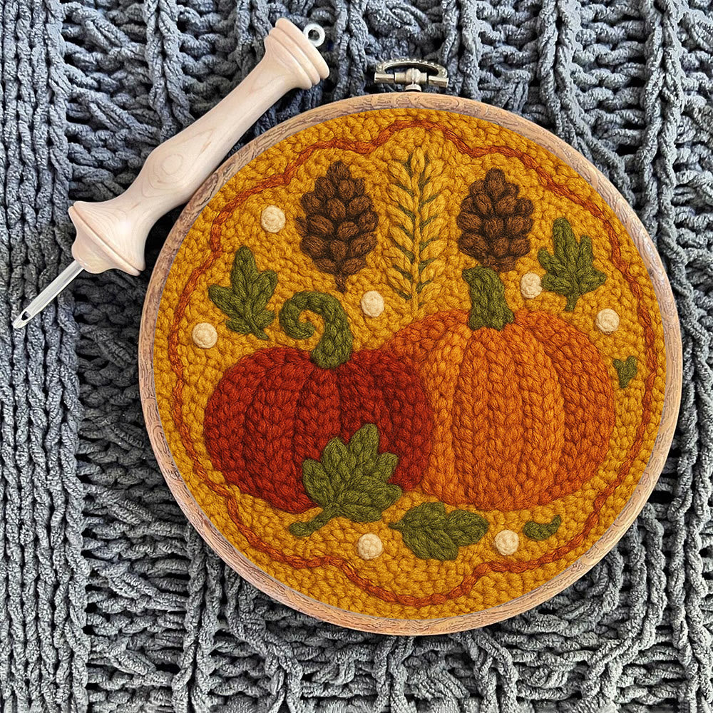  Autumn Pumpkin Punch Needle Kit - Halloween Vibes Handicraft | Unique Thanksgiving Gifts | Diy Home Decor   - image 6