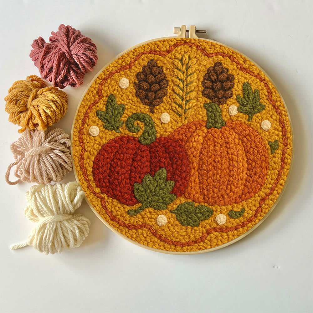  Autumn Pumpkin Punch Needle Kit - Halloween Vibes Handicraft | Unique Thanksgiving Gifts | Diy Home Decor   - image 5