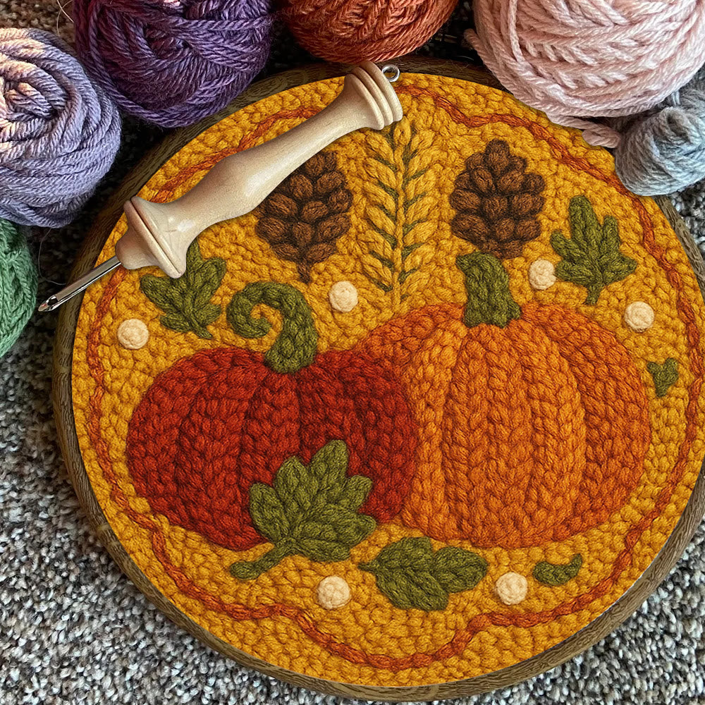  Autumn Pumpkin Punch Needle Kit - Halloween Vibes Handicraft | Unique Thanksgiving Gifts | Diy Home Decor   - image 8