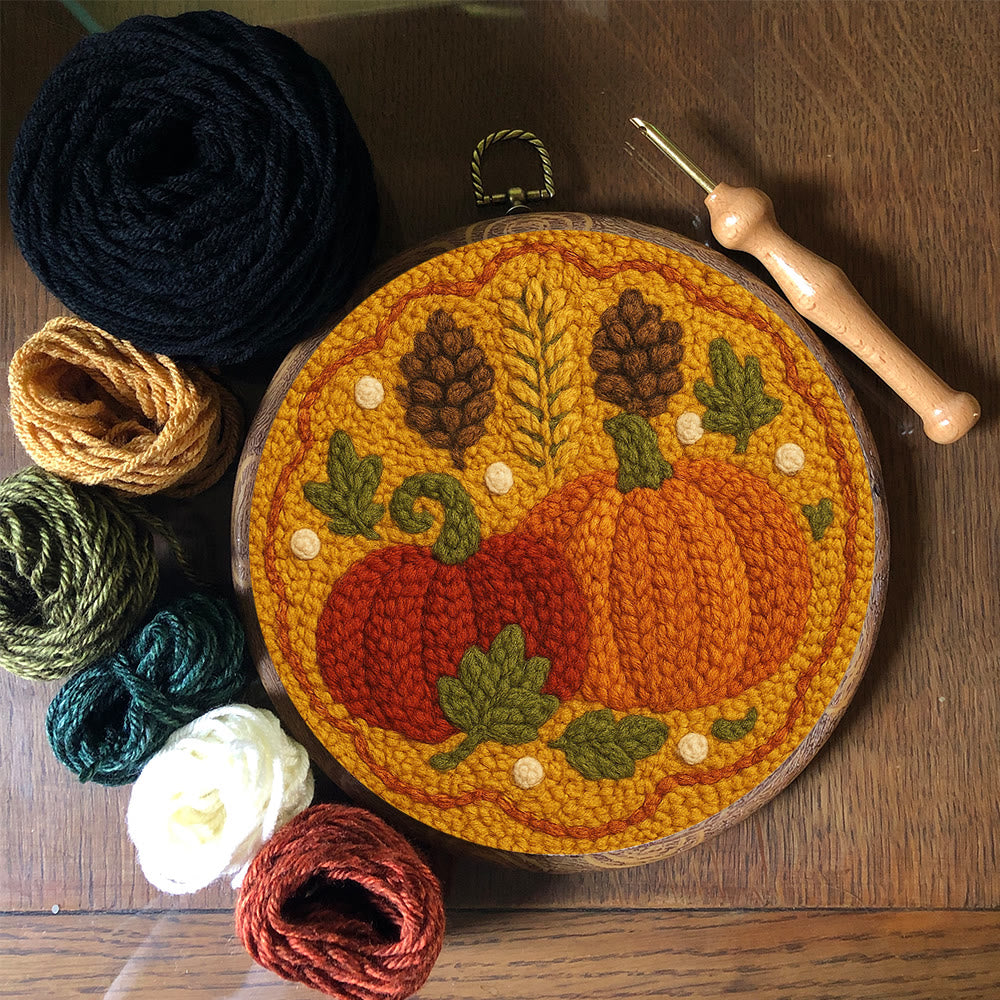  Autumn Pumpkin Punch Needle Kit - Halloween Vibes Handicraft | Unique Thanksgiving Gifts | Diy Home Decor   - image 4