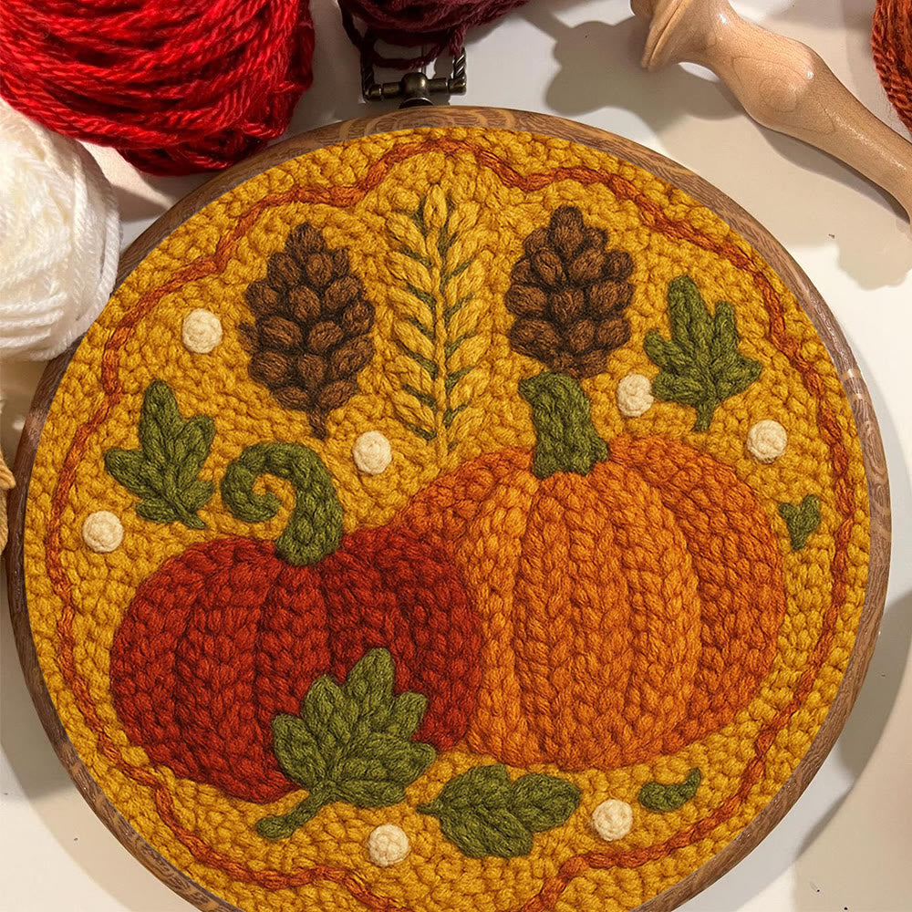  Autumn Pumpkin Punch Needle Kit - Halloween Vibes Handicraft | Unique Thanksgiving Gifts | Diy Home Decor   - image 7