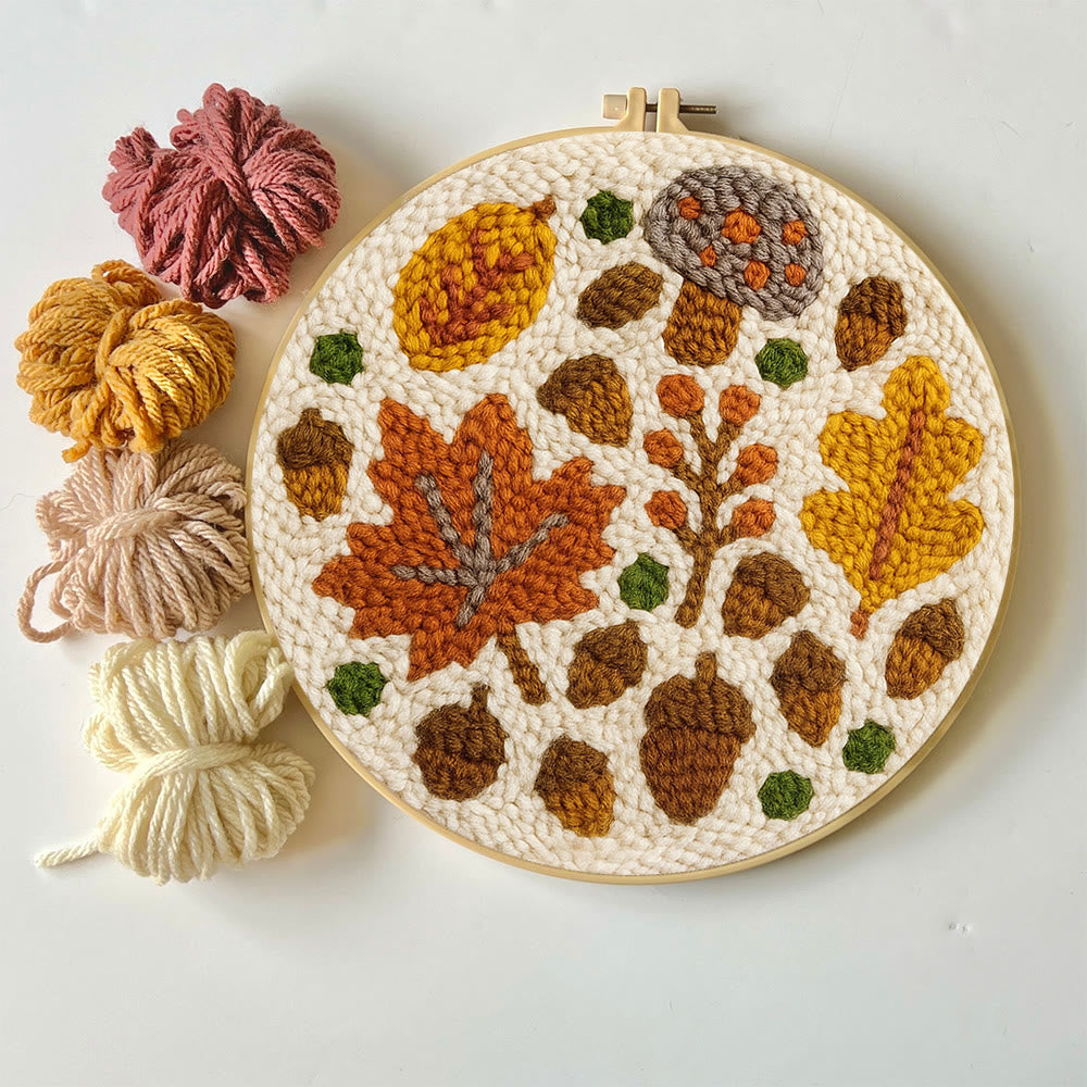 Fallen Plants Punch Needle Kit - Autumn Desk Decoration | Easy Handmade Artwork - image 6