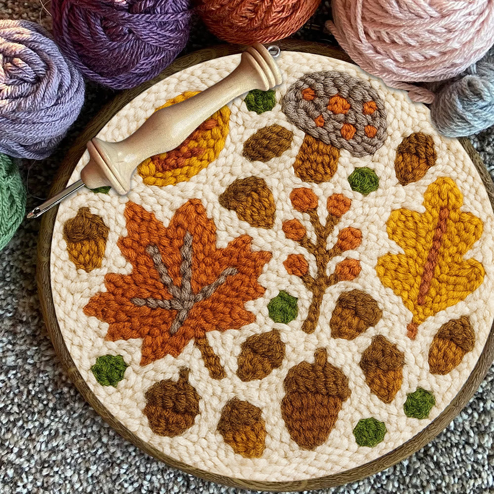 Fallen Plants Punch Needle Kit - Autumn Desk Decoration | Easy Handmade Artwork - image 2