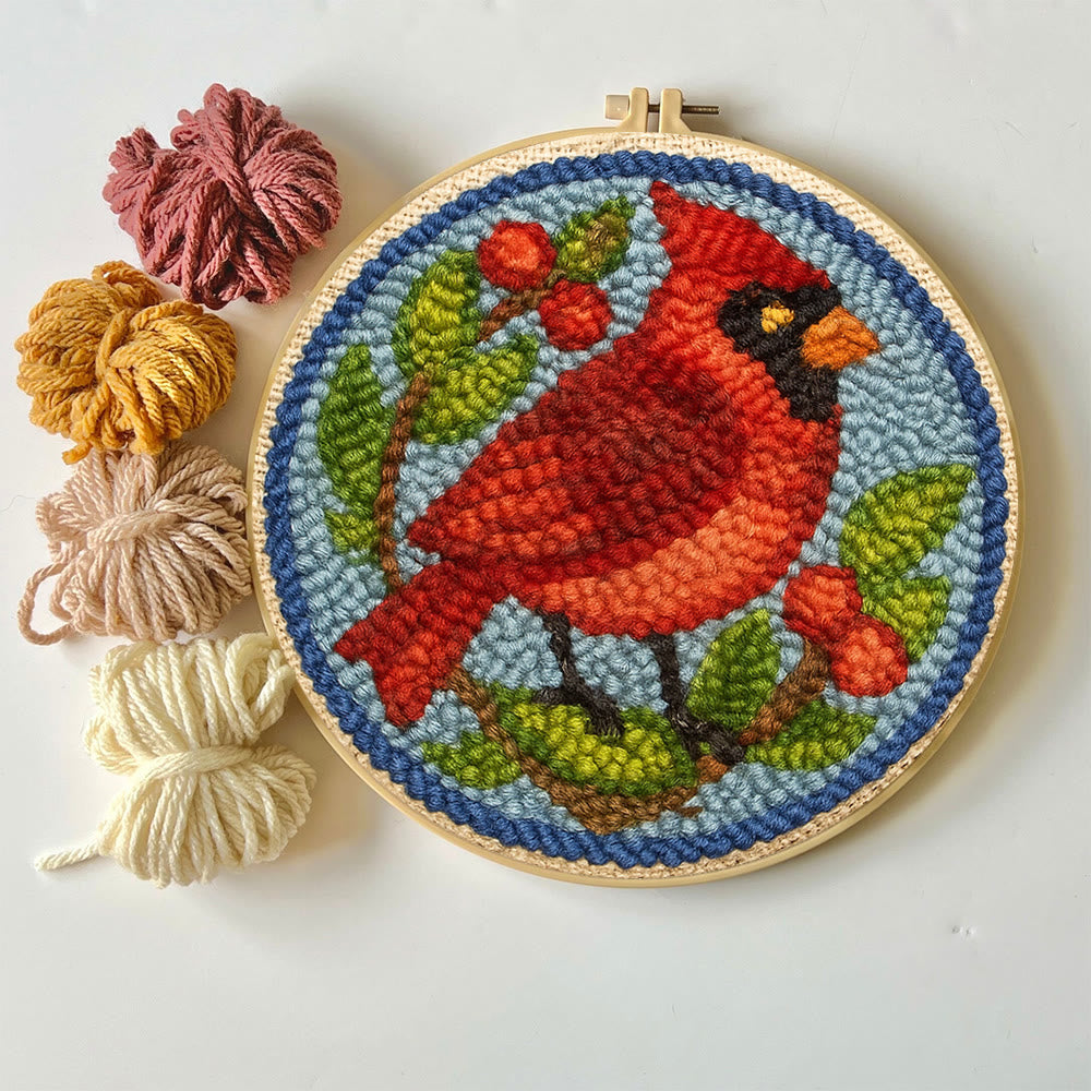Christmas Cardinal Punch Needle Kit - Christmas Decoration Needlework | Gifts For Bird Lovers  - image 6