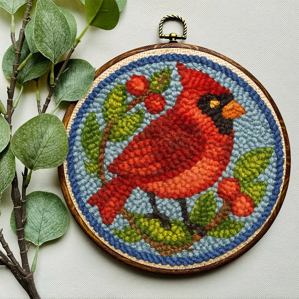 Christmas Cardinal Punch Needle Kit - Christmas Decoration Needlework | Gifts For Bird Lovers  - image 4