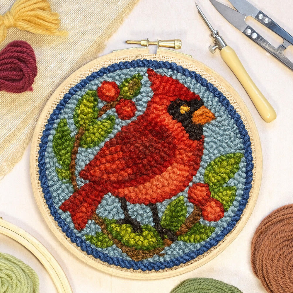 Christmas Cardinal Punch Needle Kit - Christmas Decoration Needlework | Gifts For Bird Lovers  - image 8