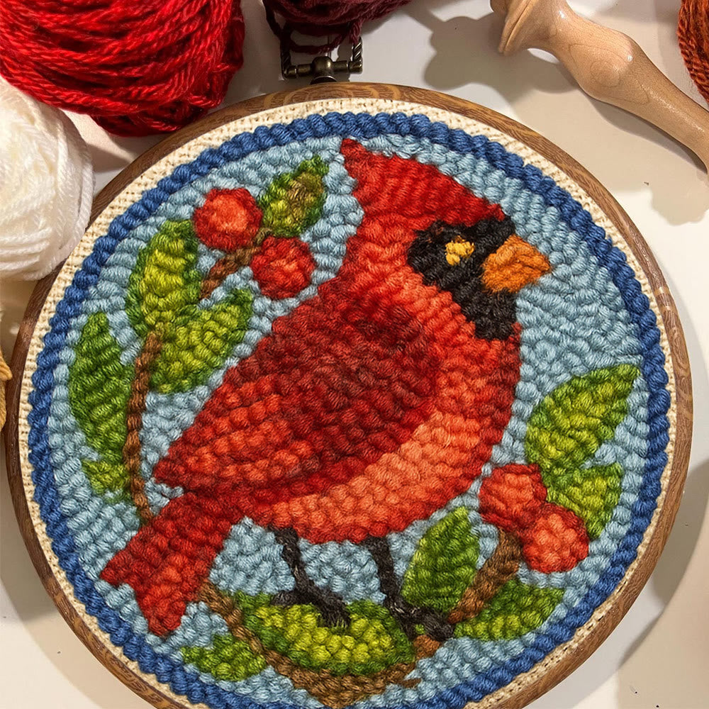 Christmas Cardinal Punch Needle Kit - Christmas Decoration Needlework | Gifts For Bird Lovers  - image 3