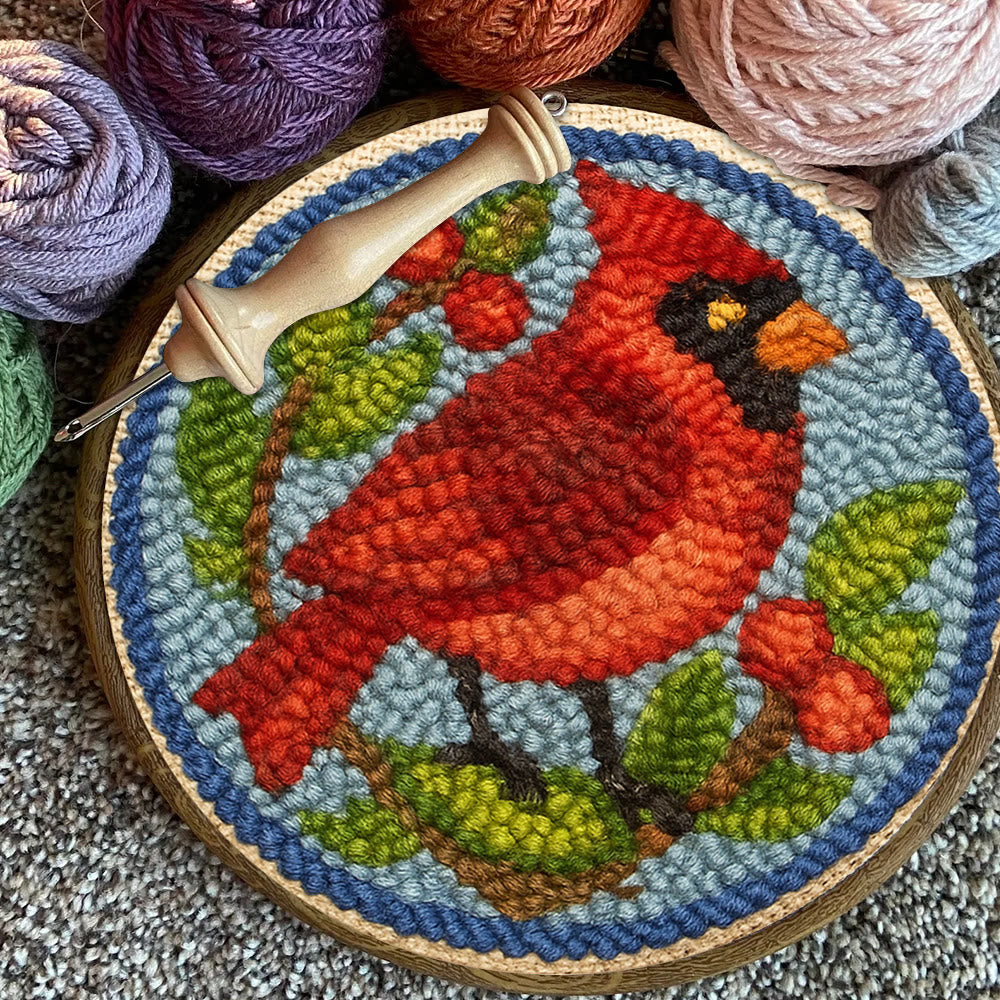 Christmas Cardinal Punch Needle Kit - Christmas Decoration Needlework | Gifts For Bird Lovers  - image 2