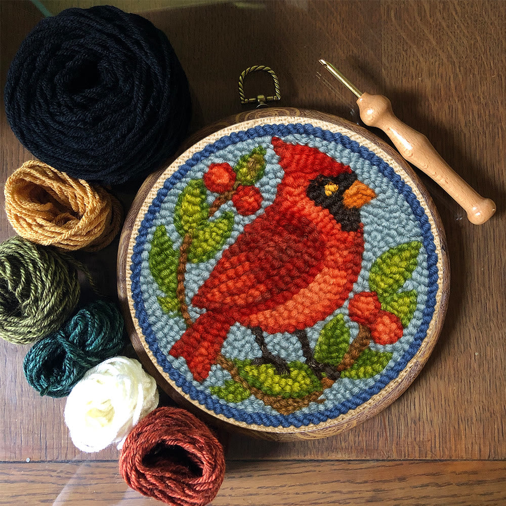 Christmas Cardinal Punch Needle Kit - Christmas Decoration Needlework | Gifts For Bird Lovers  - image 9