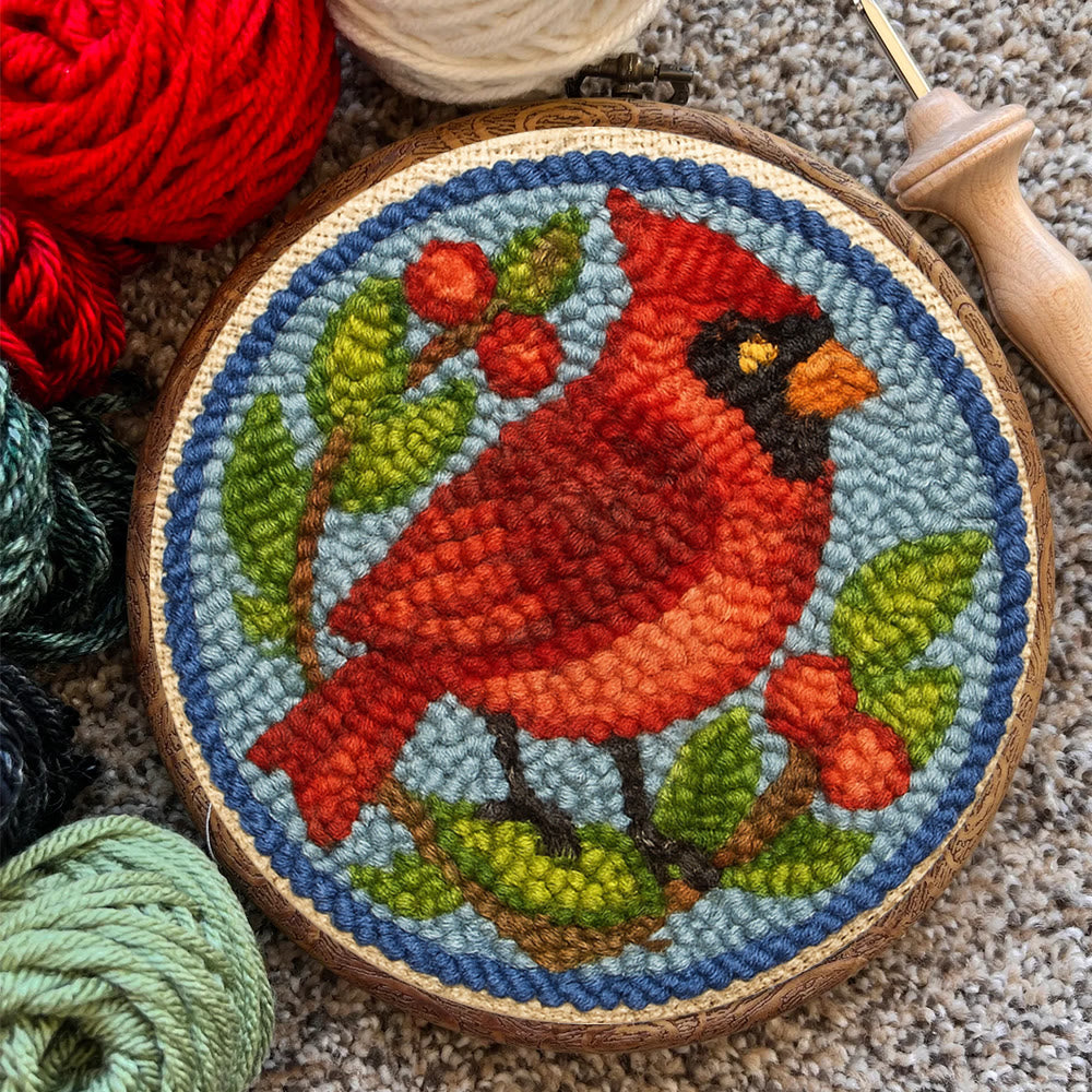 Christmas Cardinal Punch Needle Kit - Christmas Decoration Needlework | Gifts For Bird Lovers  - image 5