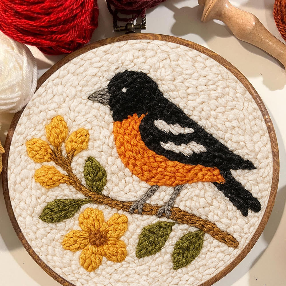 Oriole Bird Punch Needle Kit - Decorative Gift For Housewarming | Perfect Craft For Bird Lovers - image 2